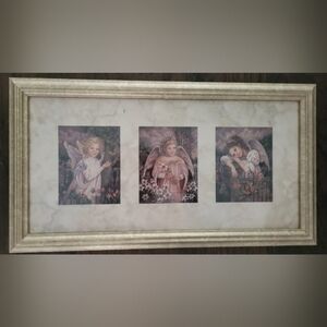 Vintage Angels Trio Framed Gold Wall Art